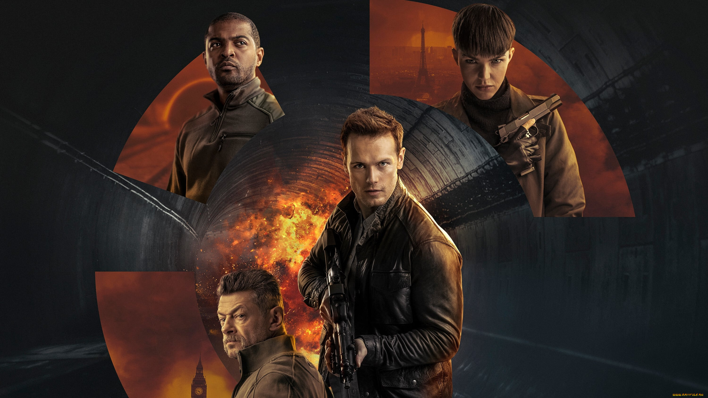 sas,  red notice ,  2021 ,  ,  red notice, red, notice, sam, heughan, ruby, rose, andy, serkis, noel, clarke, c, , , , 